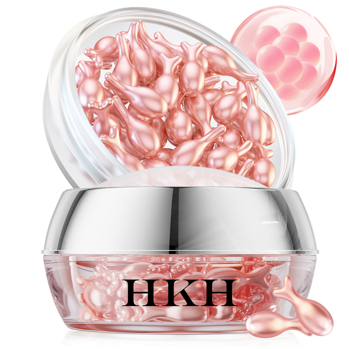 Cápsulas de Suero de Retinol HKH para la Cara: Suero Antienvejecimiento para Arrugas con Vitamina A y E Colágeno para Mujeres - Hidratante Suavizante de Líneas Finas y Reafirmante de la Piel - Amigable para Viajes (38 Cápsulas)
