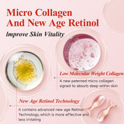HKH Retinol Serum Capsules for Face: 48 Capsules Vitamin A Anti-Aging Wrinkle Skin Care Night Serum - Vitamin E Collagen Oil for Women - Daily Deep skincare for Fine Lines Smooths Hydrates - 0.58 Oz